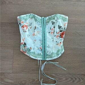 Princess Polly Green Bustier Tie Front Blouse